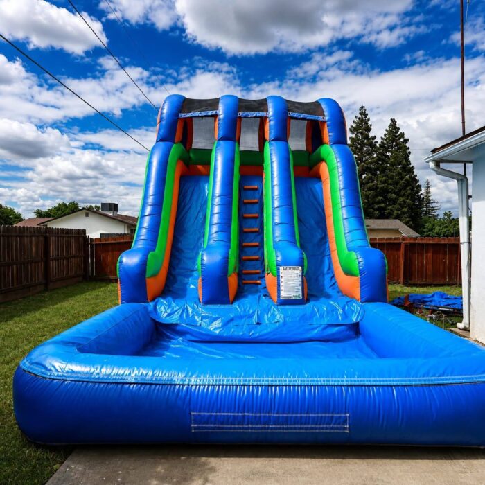 Blue Rush Dual-Lane Water Slide