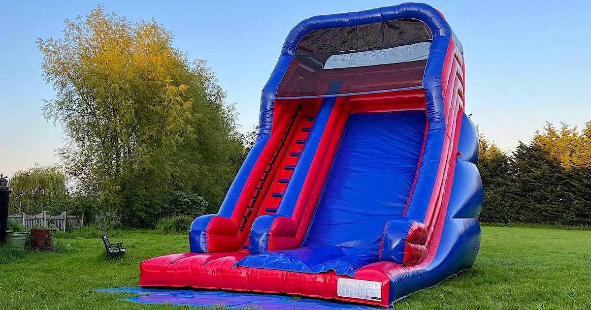 Red & Blue Single Lane Waterslide